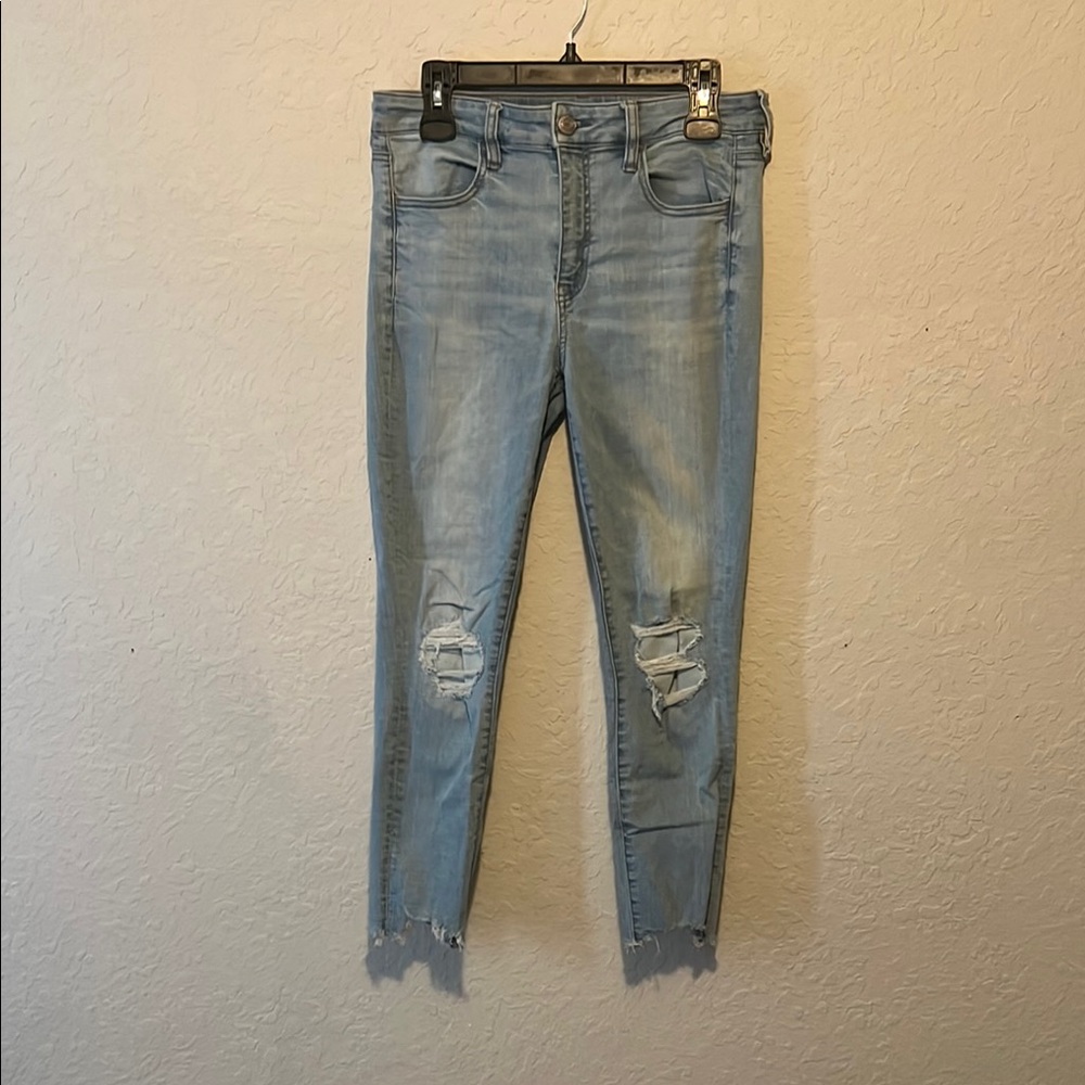 American Eagle Outfitters Blue Ankle Cropped Jeans